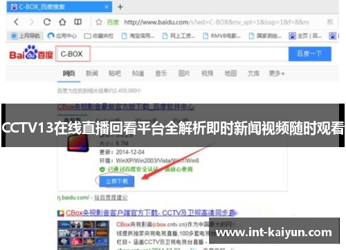 CCTV13在线直播回看平台全解析即时新闻视频随时观看